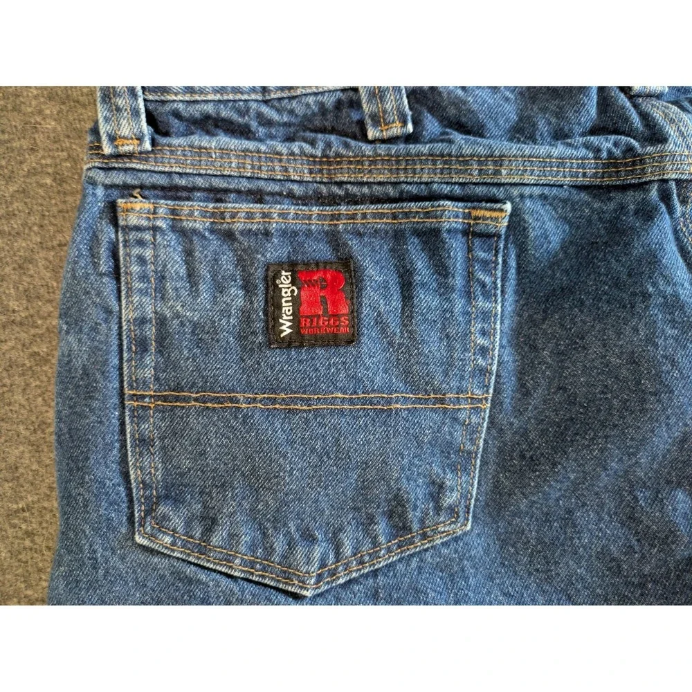 Wrangler Riggs Pants Mens 40X34 Blue Denim Carpenter Workwear‎ 100% Cotton